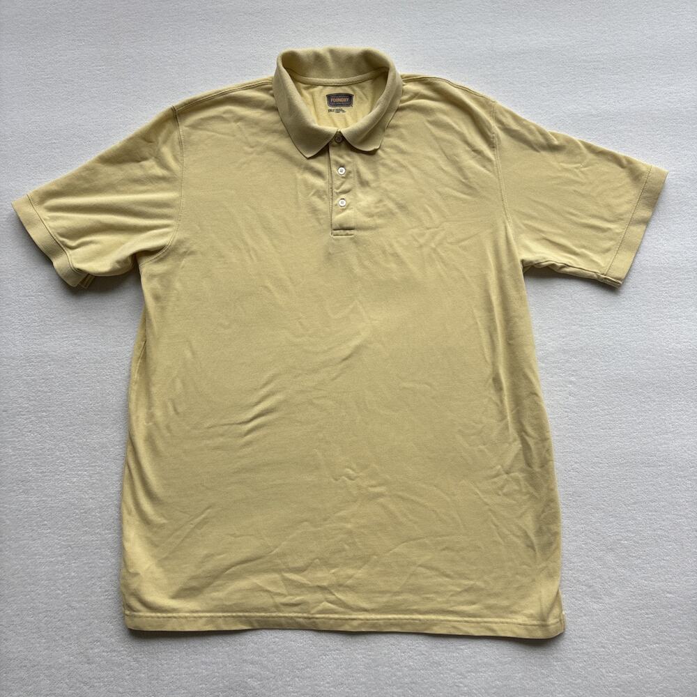 The Foundry Supply Co Men 2XLT Yellow Polo Short‎ Sleeve 100% Cotton